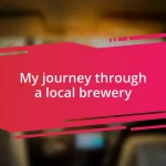 My journey through a local brewery